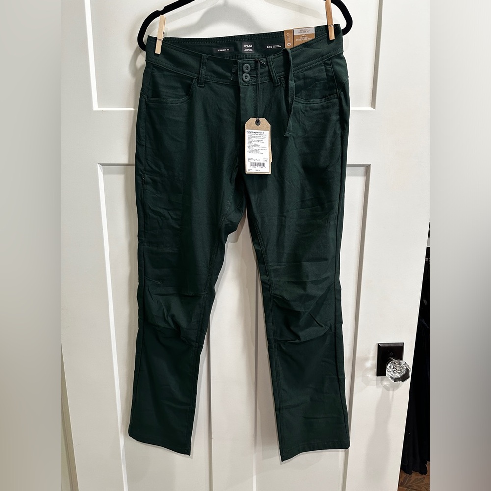 prAna Halle II Straight Pant, Batik Green, NWT, size 8 regular